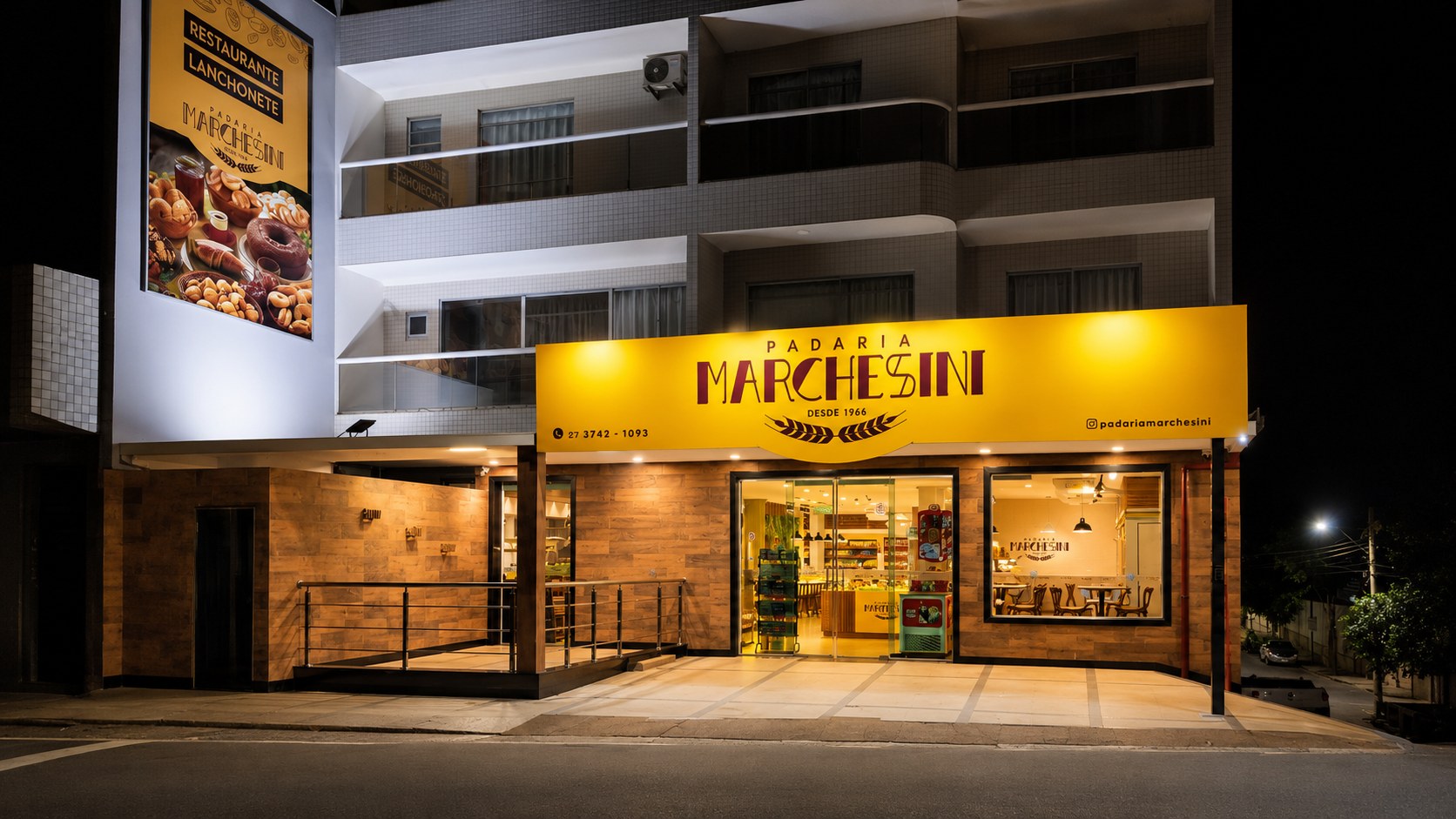Fachada da Padaria Marchesini em São Domingos do Norte